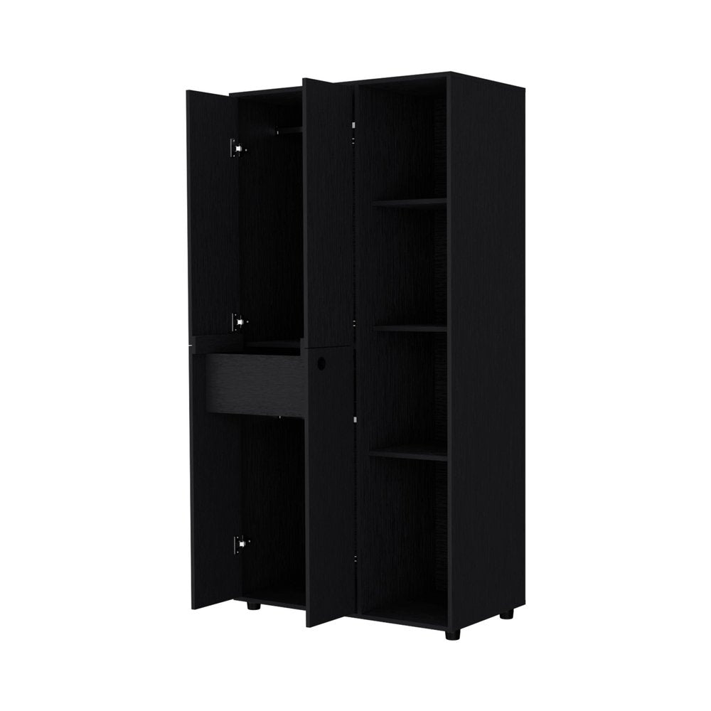 35" Black Wood Single Drawer Dresser HomeRoots