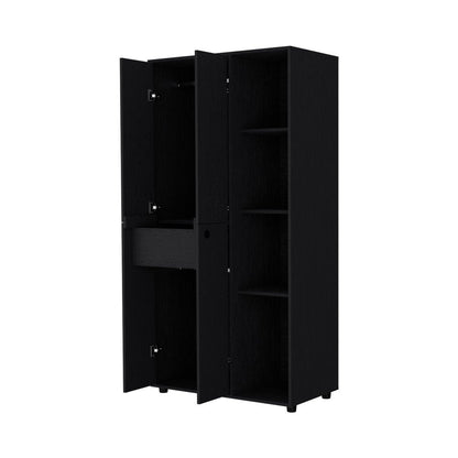 35" Black Wood Single Drawer Dresser HomeRoots