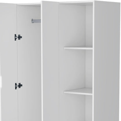 71" White Wood Two Door Single Drawer Combo Dresser HomeRoots
