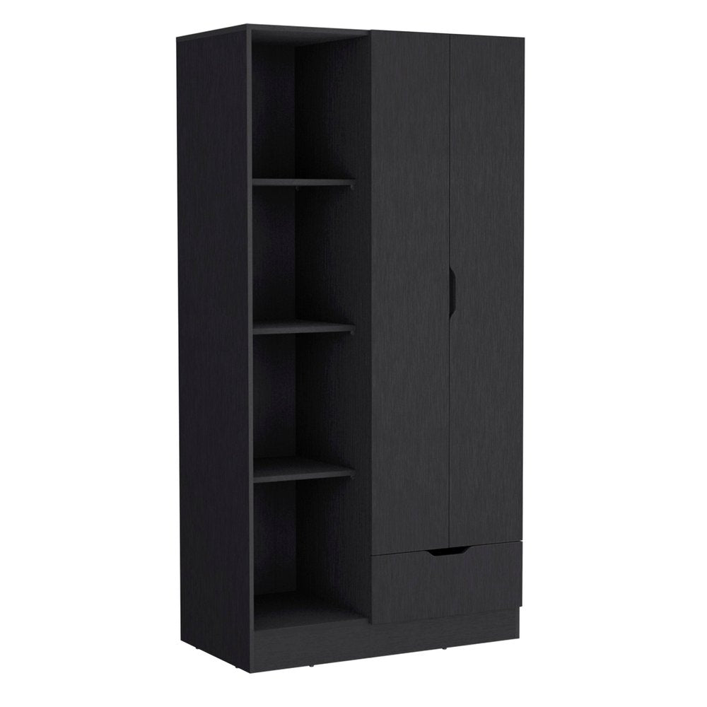 71" White Wood Two Door Single Drawer Combo Dresser — view 10
