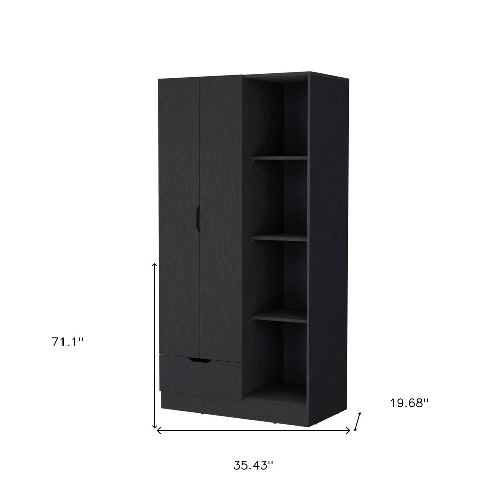 71" White Wood Two Door Single Drawer Combo Dresser — view 8