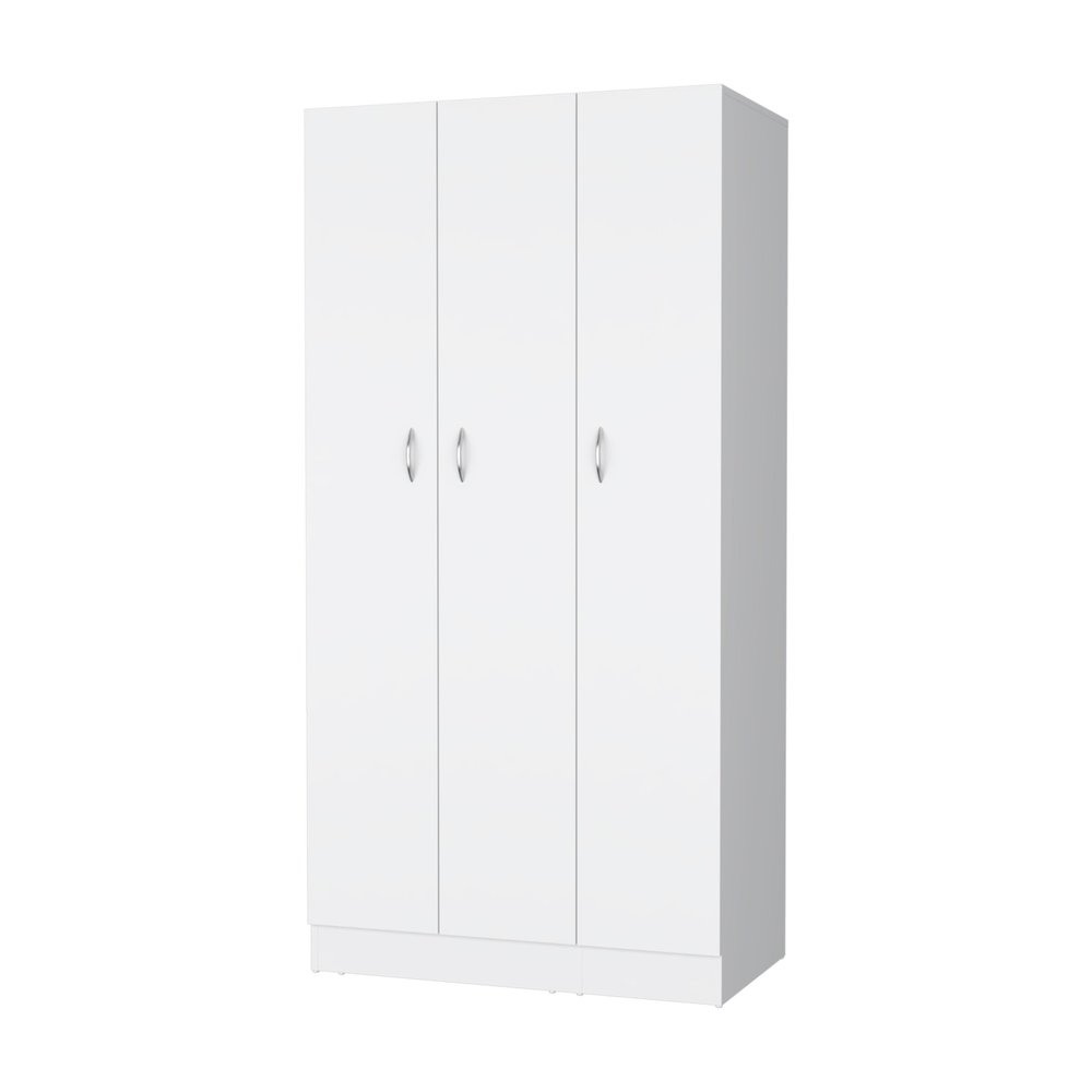 71" White Wood Three Door Two Drawer Combo Dresser HomeRoots