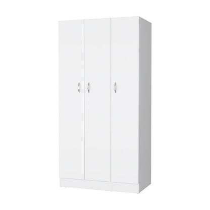 71" White Wood And Metal Three Door Two Drawer Combo Dresser