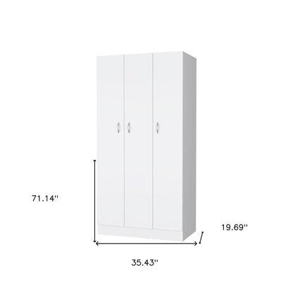 71" White Wood Three Door Two Drawer Combo Dresser HomeRoots