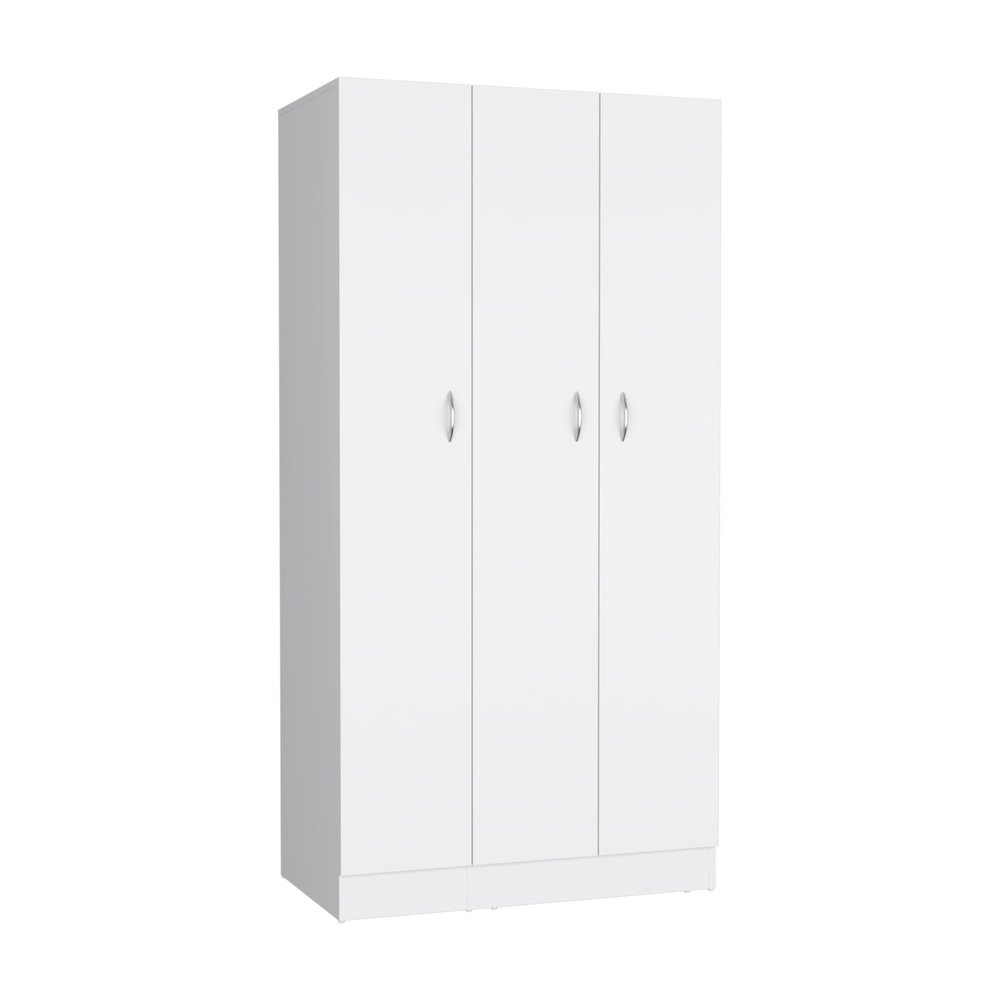 71" White Wood And Metal Three Door Two Drawer Combo Dresser — view 4