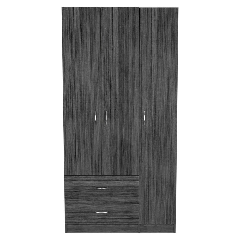 71" Dark Gray Wood Three Door Two Drawer Combo Dresser HomeRoots