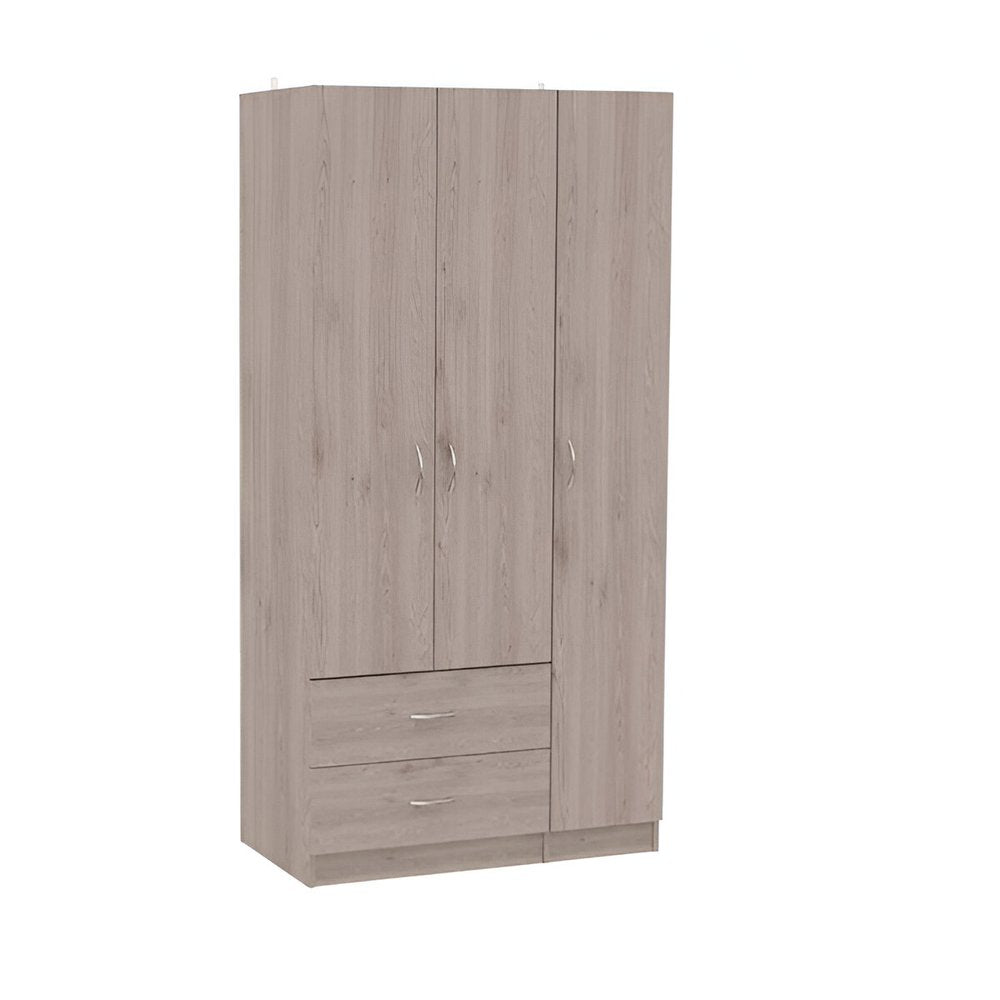 71" Light Gray Wood And Metal Three Door Two Drawer Combo Dresser — view 4