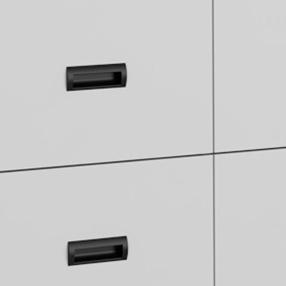 33" White Wood And Metal Five Drawer Dresser — view 2