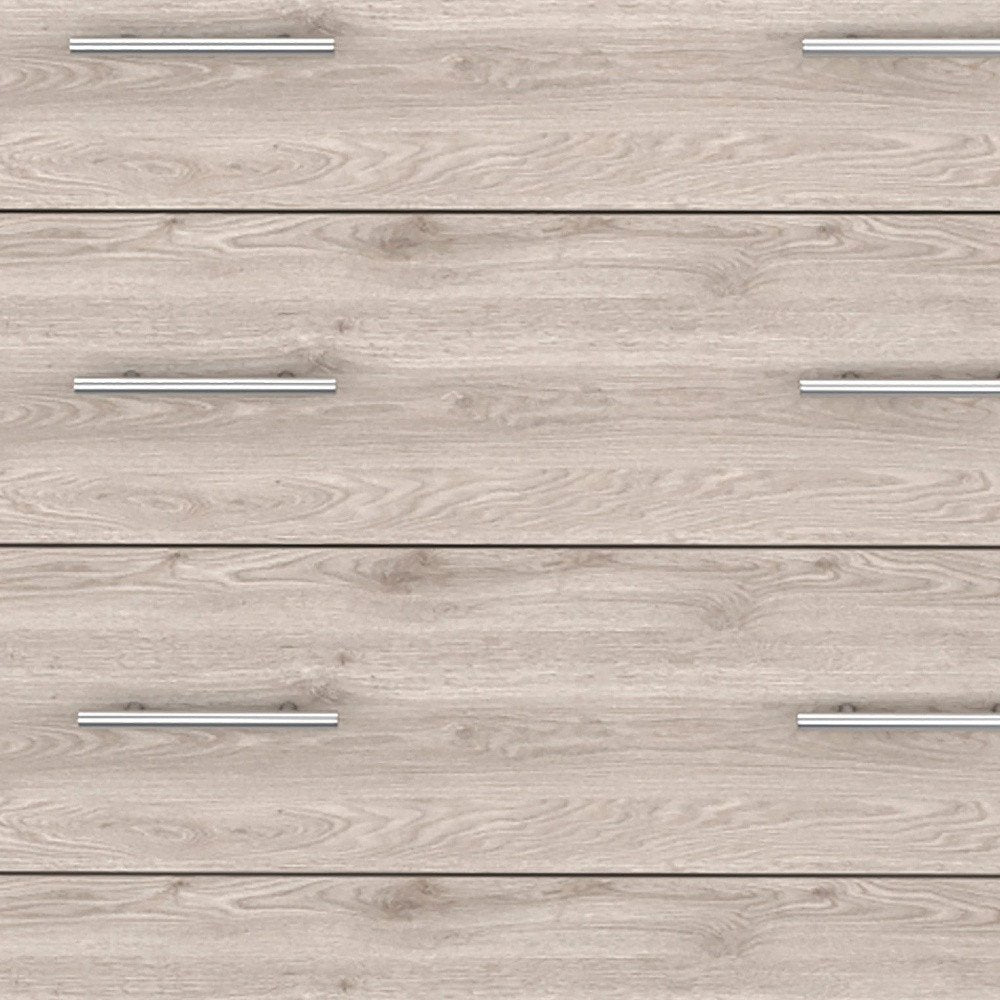 33" Light Gray Wood And Metal Four Drawer Dresser — view 4