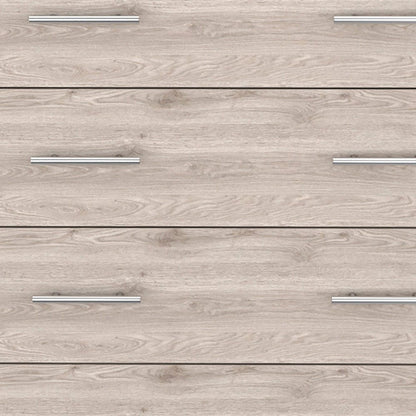 33" Light Gray Wood And Metal Four Drawer Dresser