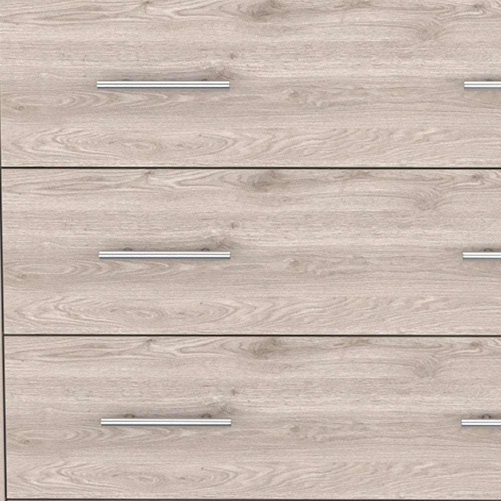 33" Light Gray Wood And Metal Four Drawer Dresser — view 3