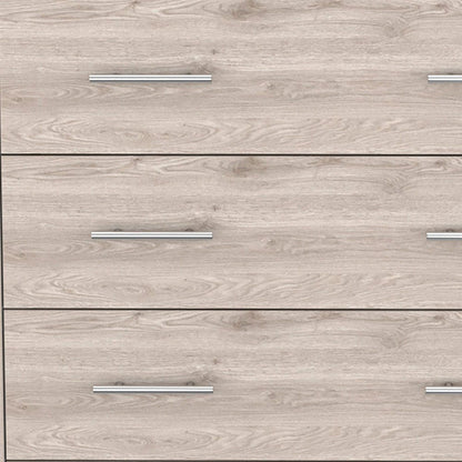 33" Light Gray Wood And Metal Four Drawer Dresser