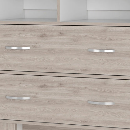 32" Oak Wood Two Drawer Dresser HomeRoots