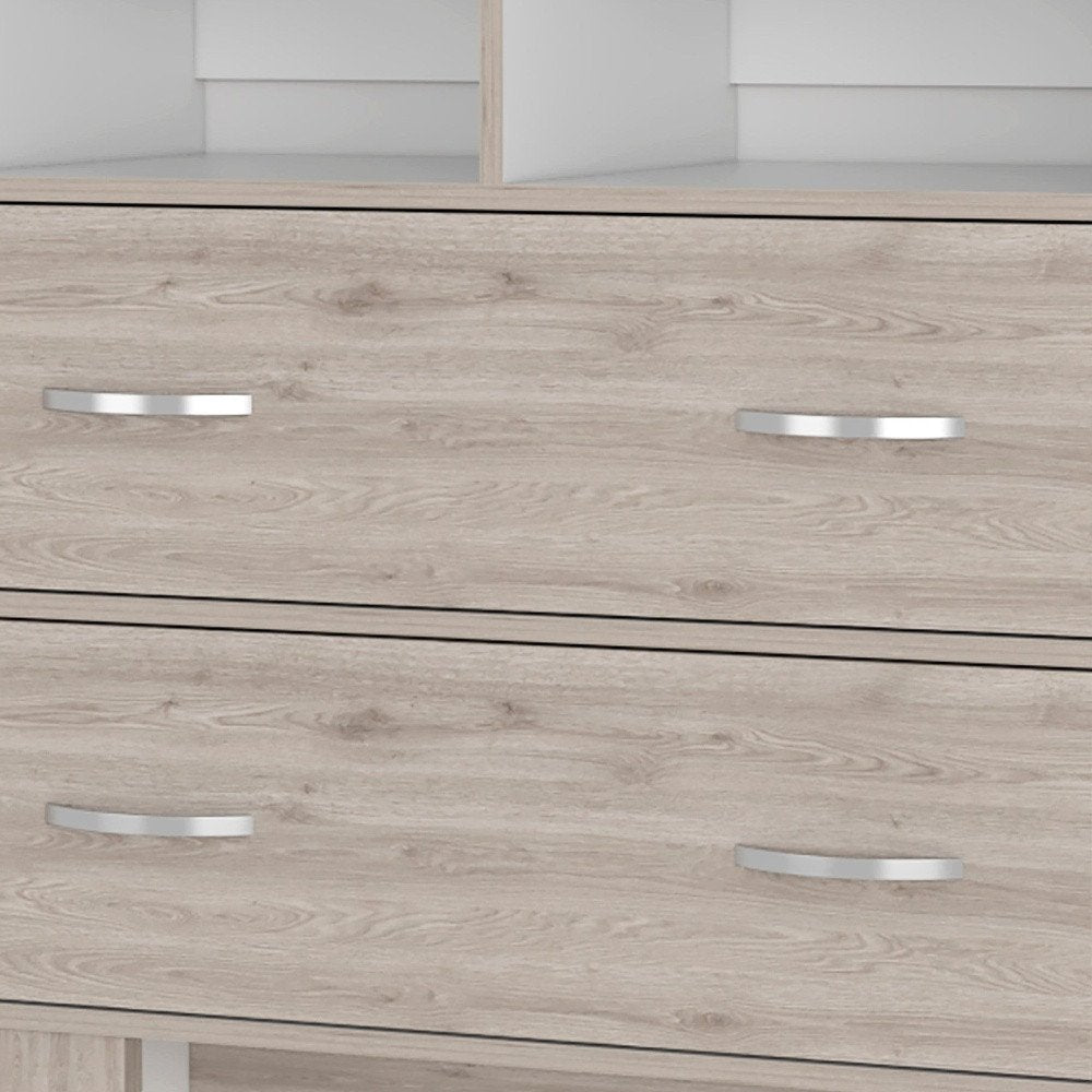 32" White Wood And Metal Two Drawer Dresser
