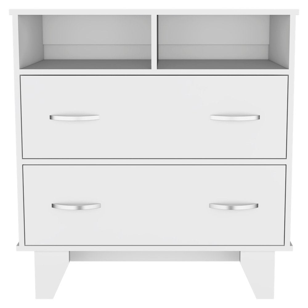 32" Oak Wood Two Drawer Dresser — view 8