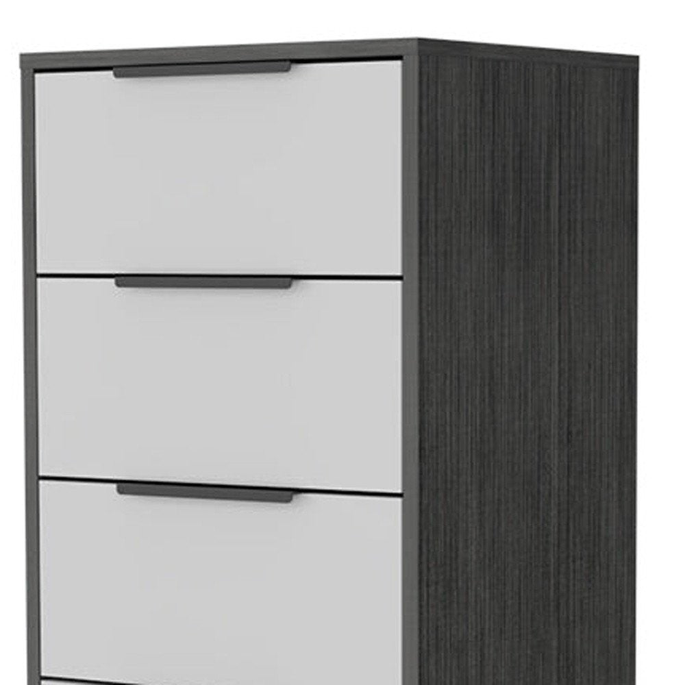18" White And Natural Wood And Metal Five Drawer Dresser — view 12