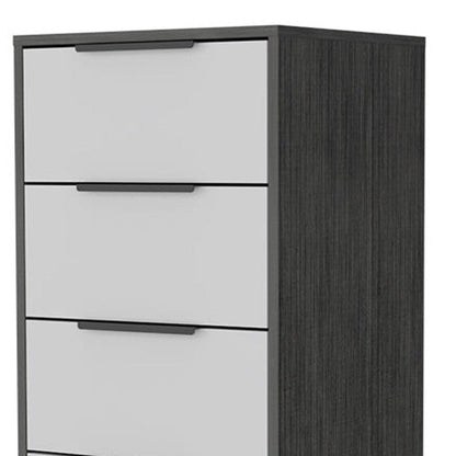 18" White And Natural Wood And Metal Five Drawer Dresser