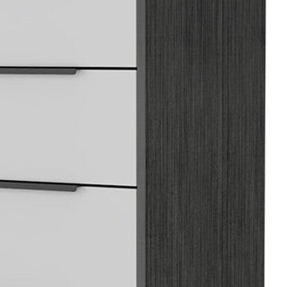 18" White And Natural Wood And Metal Five Drawer Dresser