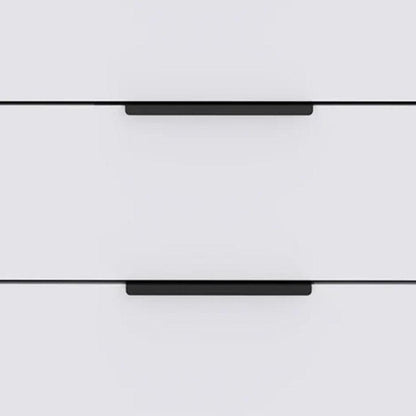 28" White Wood And Metal Three Drawer Dresser