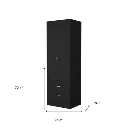 23" Black Two Drawer Dresser