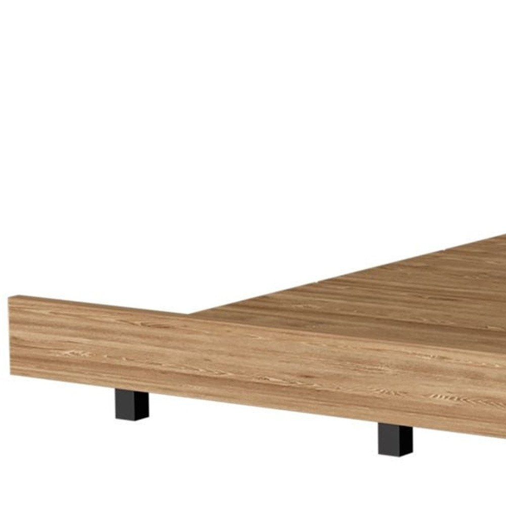 Beige Wood Twin Bed Frame — view 4