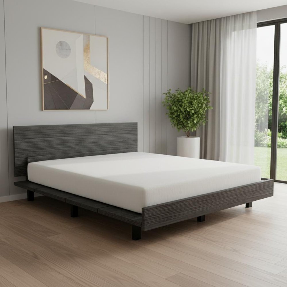 Gray Wood Twin Bed Frame — view 4