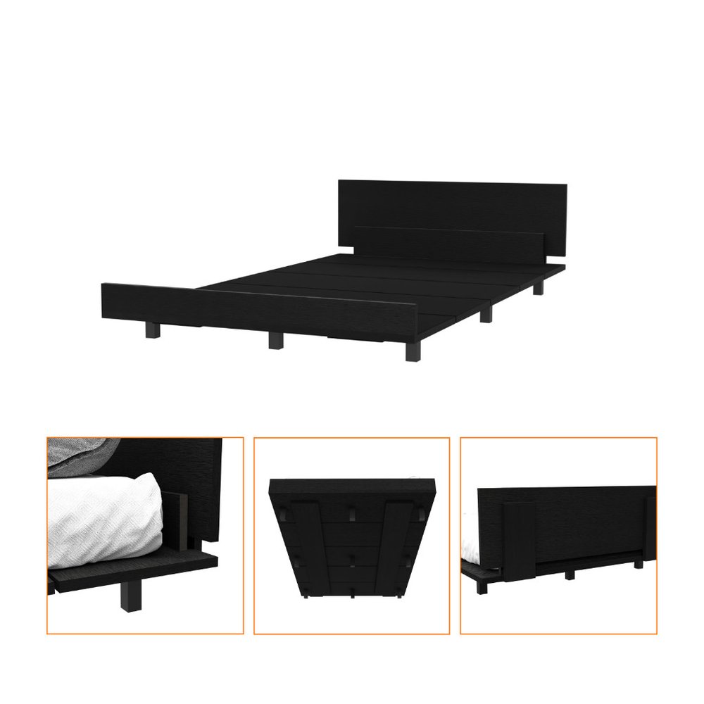 Gray Wood Twin Bed Frame — view 8