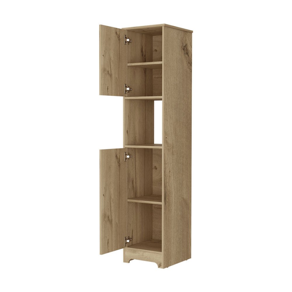 14" Light Brown Wood Accent Cabinet With Two Doors — view 1