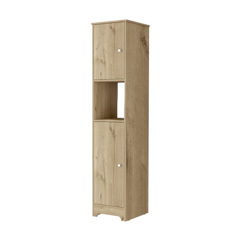14" Light Brown Wood Accent Cabinet With Two Doors — view 3