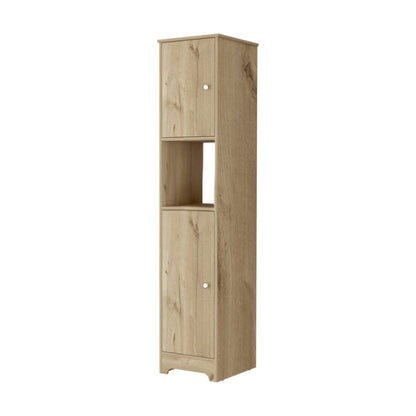 14" Light Brown Wood Accent Cabinet With Two Doors