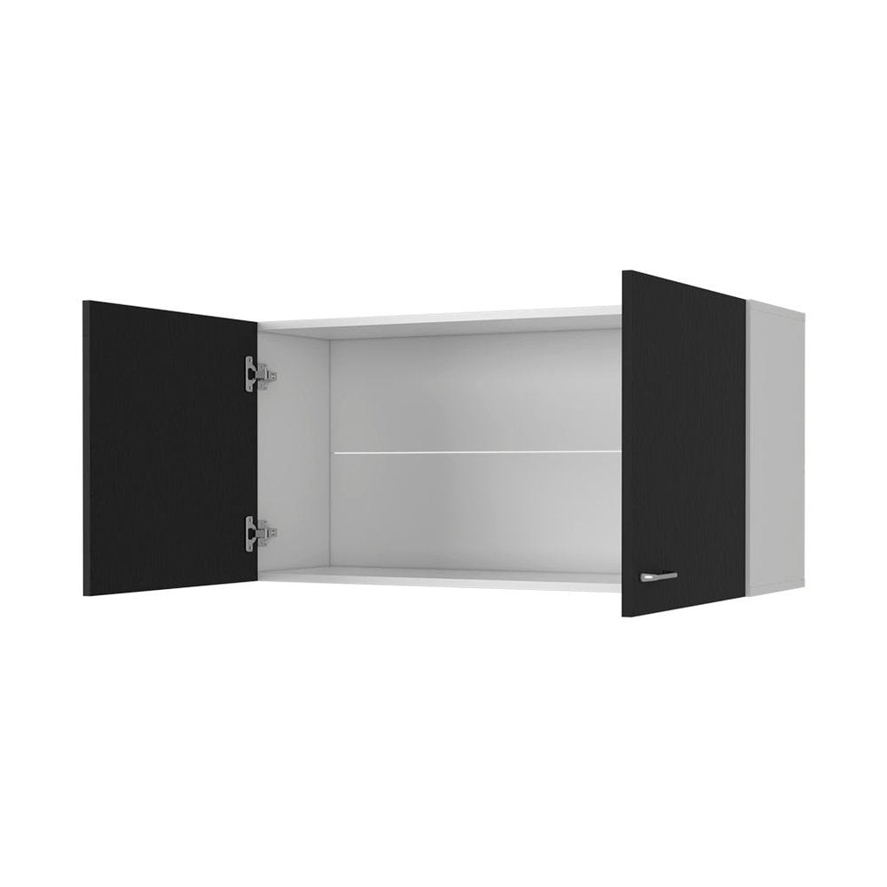 39" Black Wood Wall Mounted Accent Cabinet — view 2