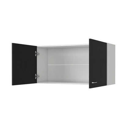 39" Black Wood Wall Mounted Accent Cabinet