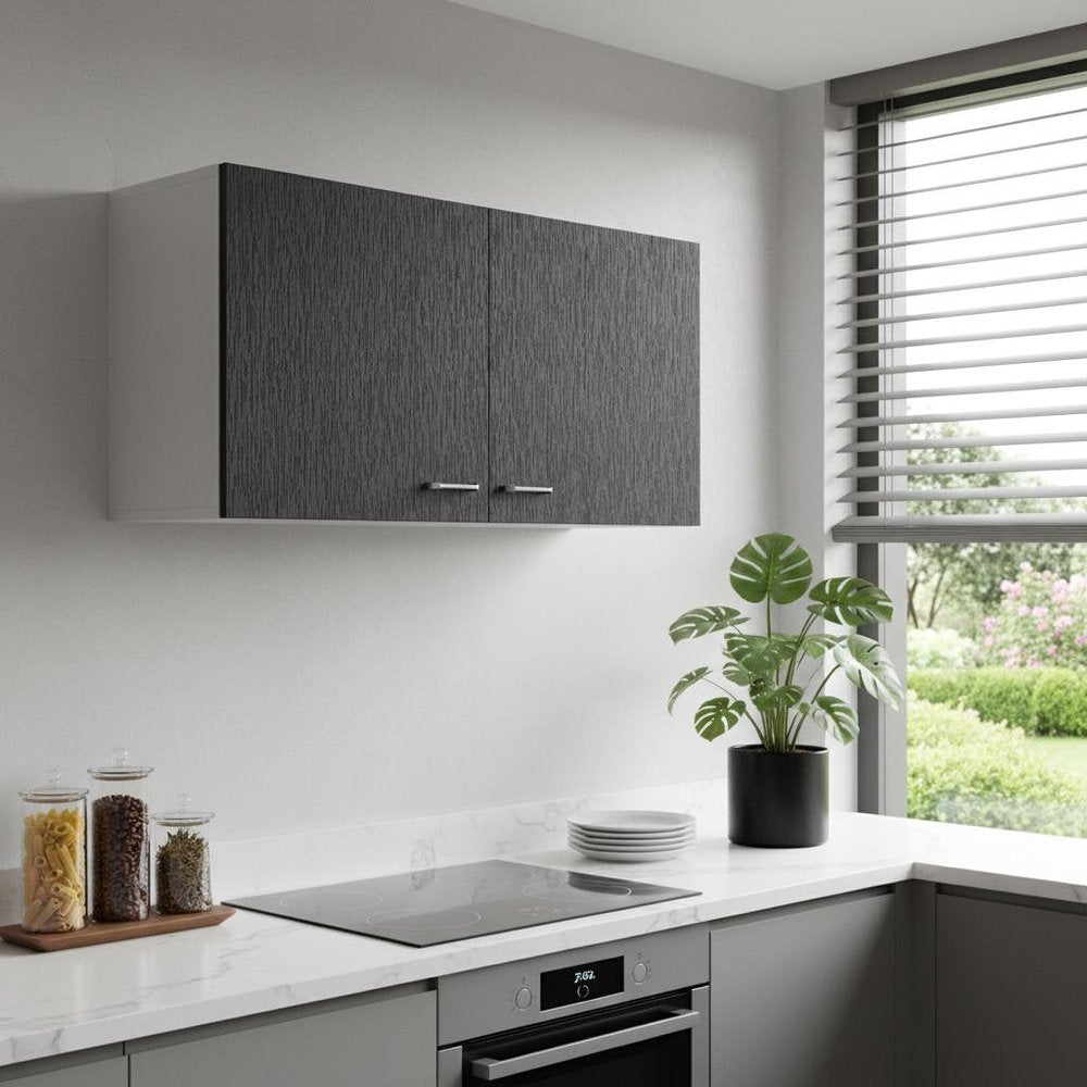 39" Black Wood Wall Mounted Accent Cabinet — view 3