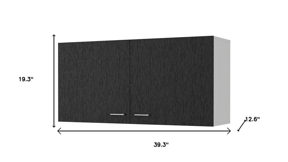 39" Black Wood Wall Mounted Accent Cabinet — view 5
