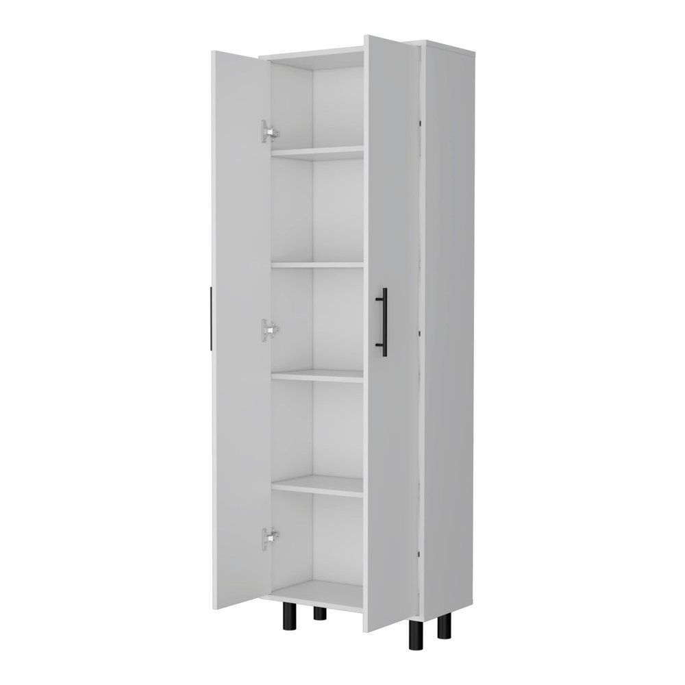 71" White Tall Pantry Cabinet HomeRoots