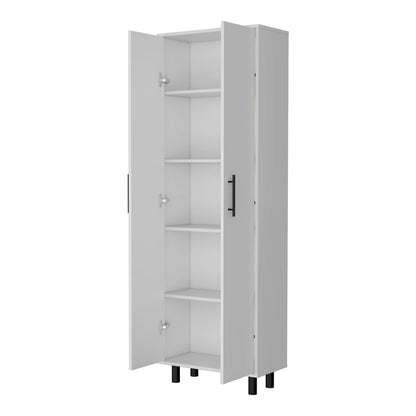 71" White Tall Pantry Cabinet HomeRoots