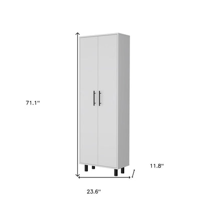 71" White Tall Pantry Cabinet HomeRoots
