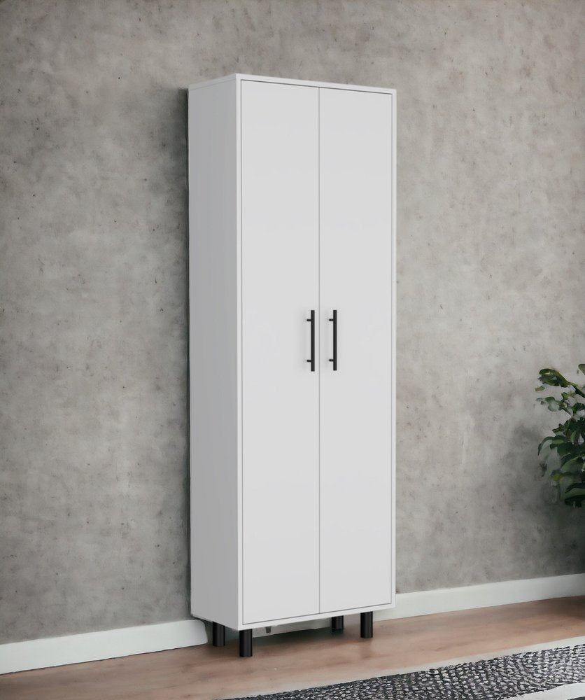 71" White Tall Pantry Cabinet HomeRoots