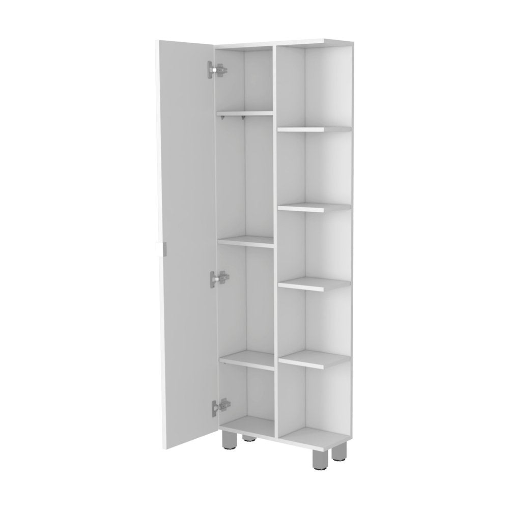 20" White Accent Cabinet With Nine Shelves — view 3
