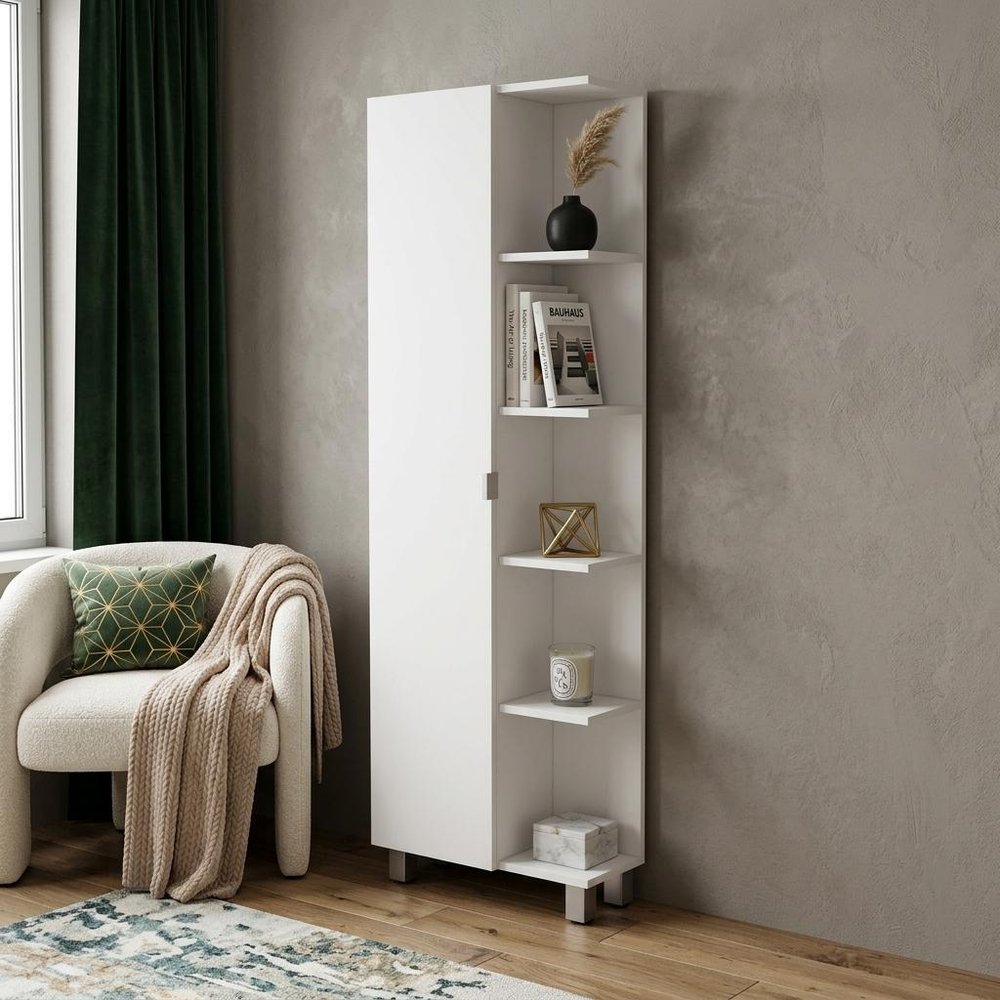 20" White Accent Cabinet With Nine Shelves — view 5