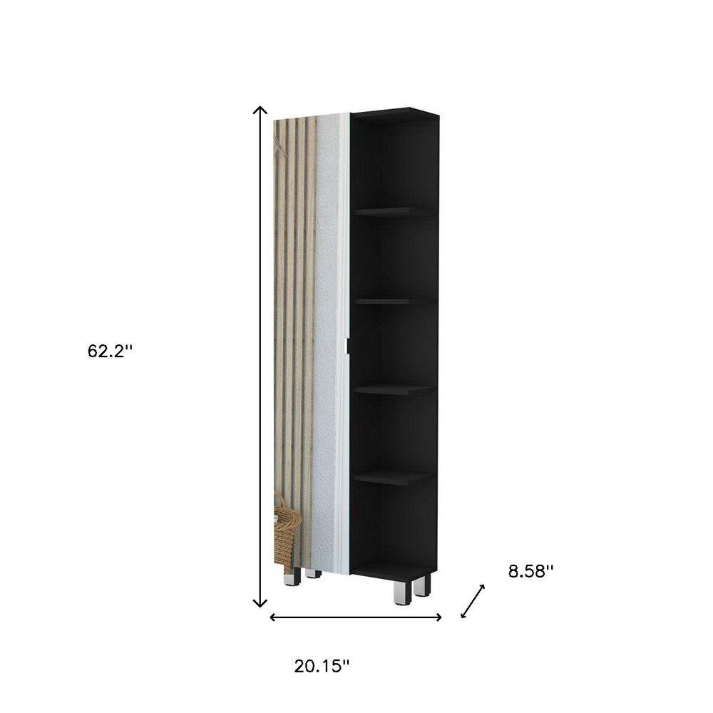 20" Black Accent Cabinet With Nine Shelves — view 4