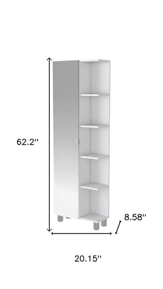20" White Wood Accent Cabinet With Single Door — view 3