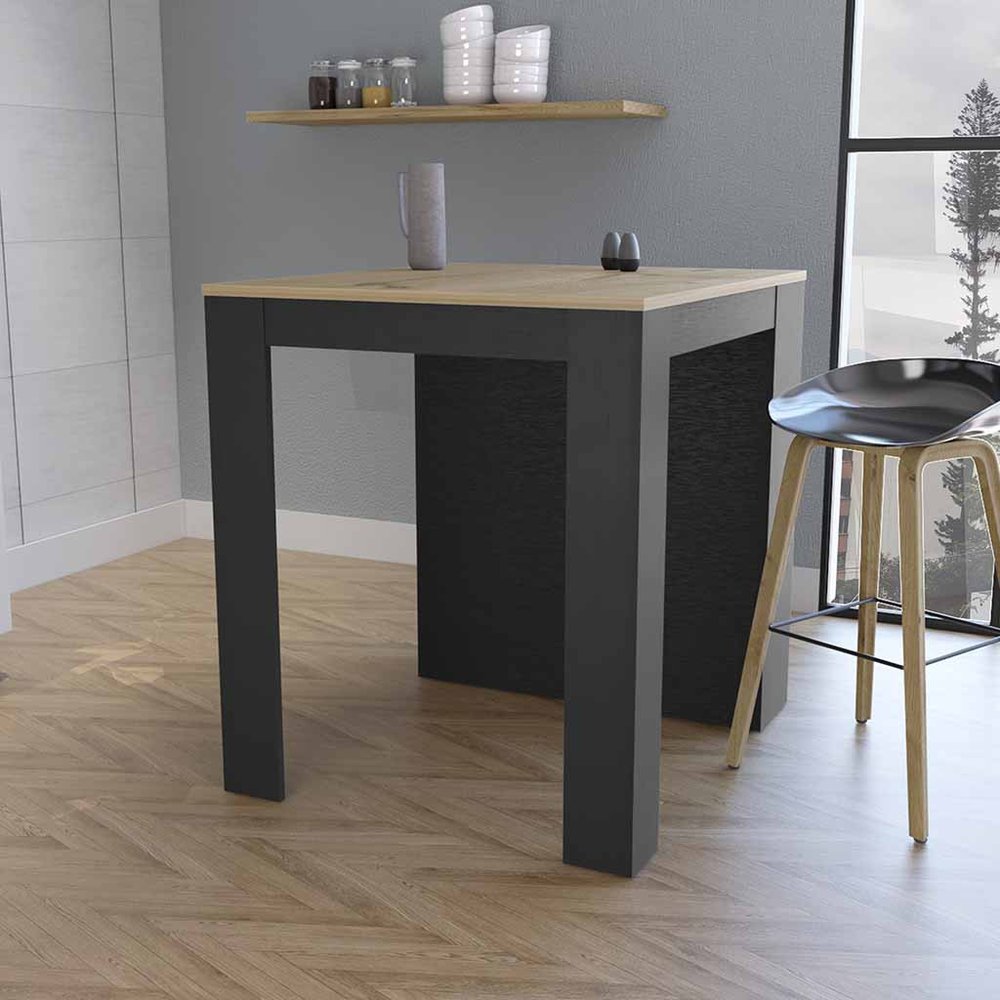 Black and Brown 36" Kitchen Island With Storage HomeRoots