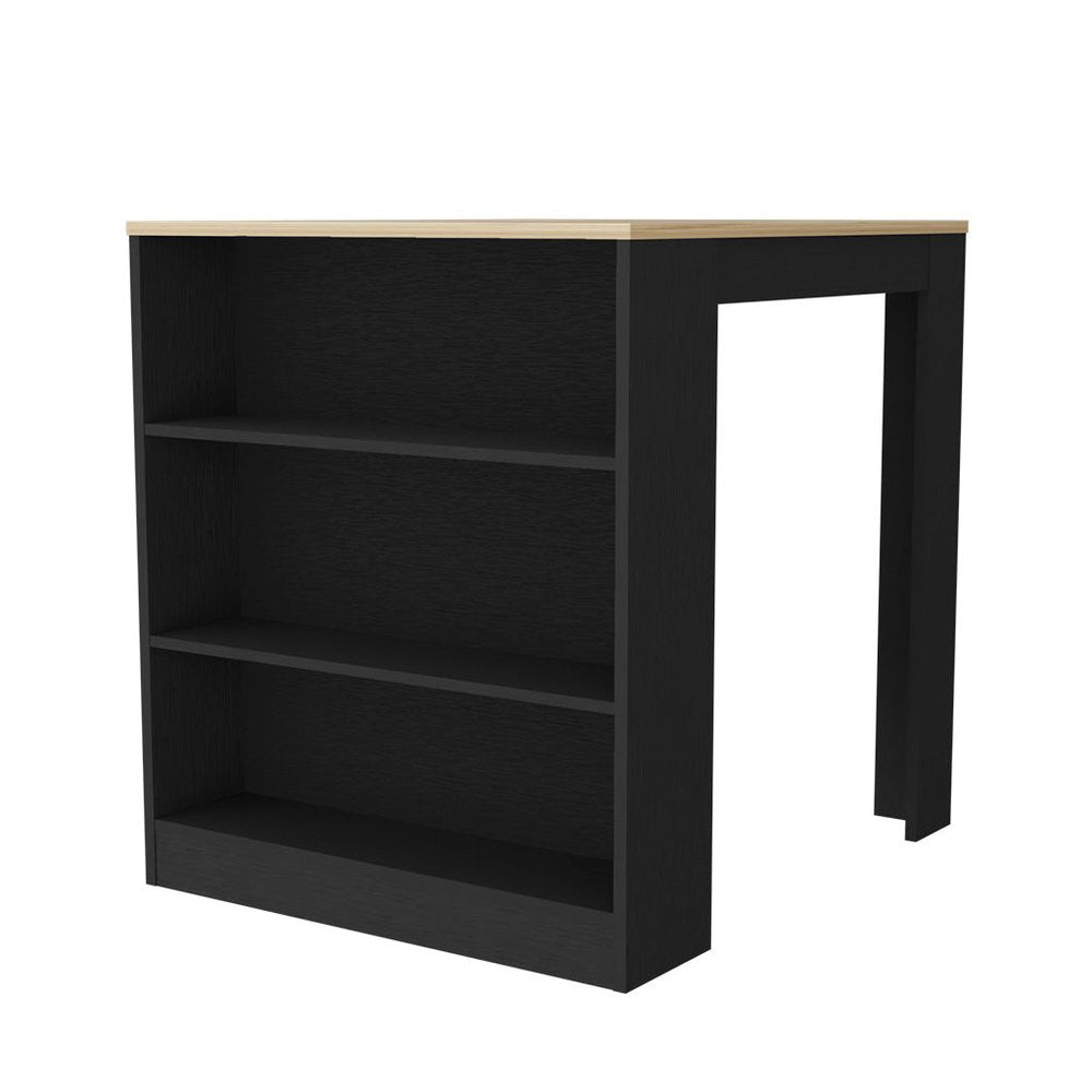 Black and Brown 36" Kitchen Island With Storage — view 3