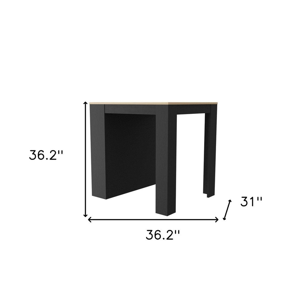 Black and Brown 36" Kitchen Island With Storage HomeRoots