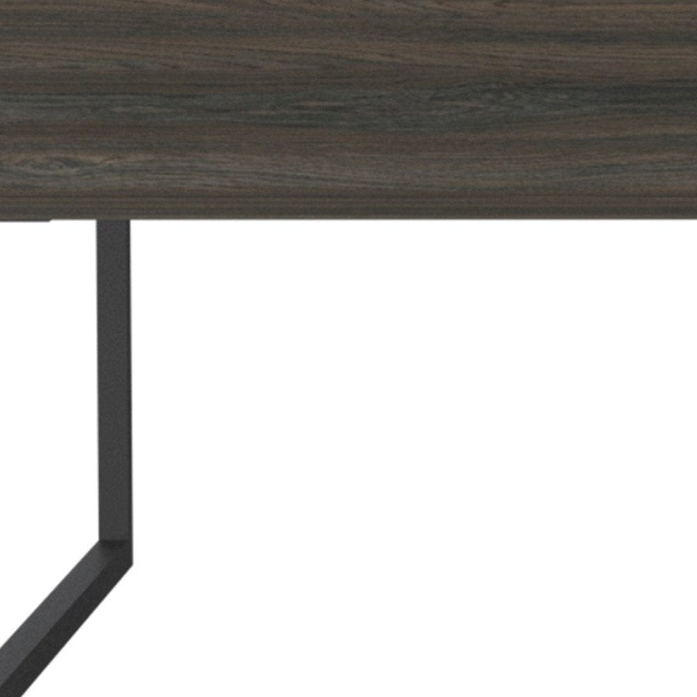 41" Espresso And Black Wood And Metal Lift Top Coffee Table With Shelf — view 3