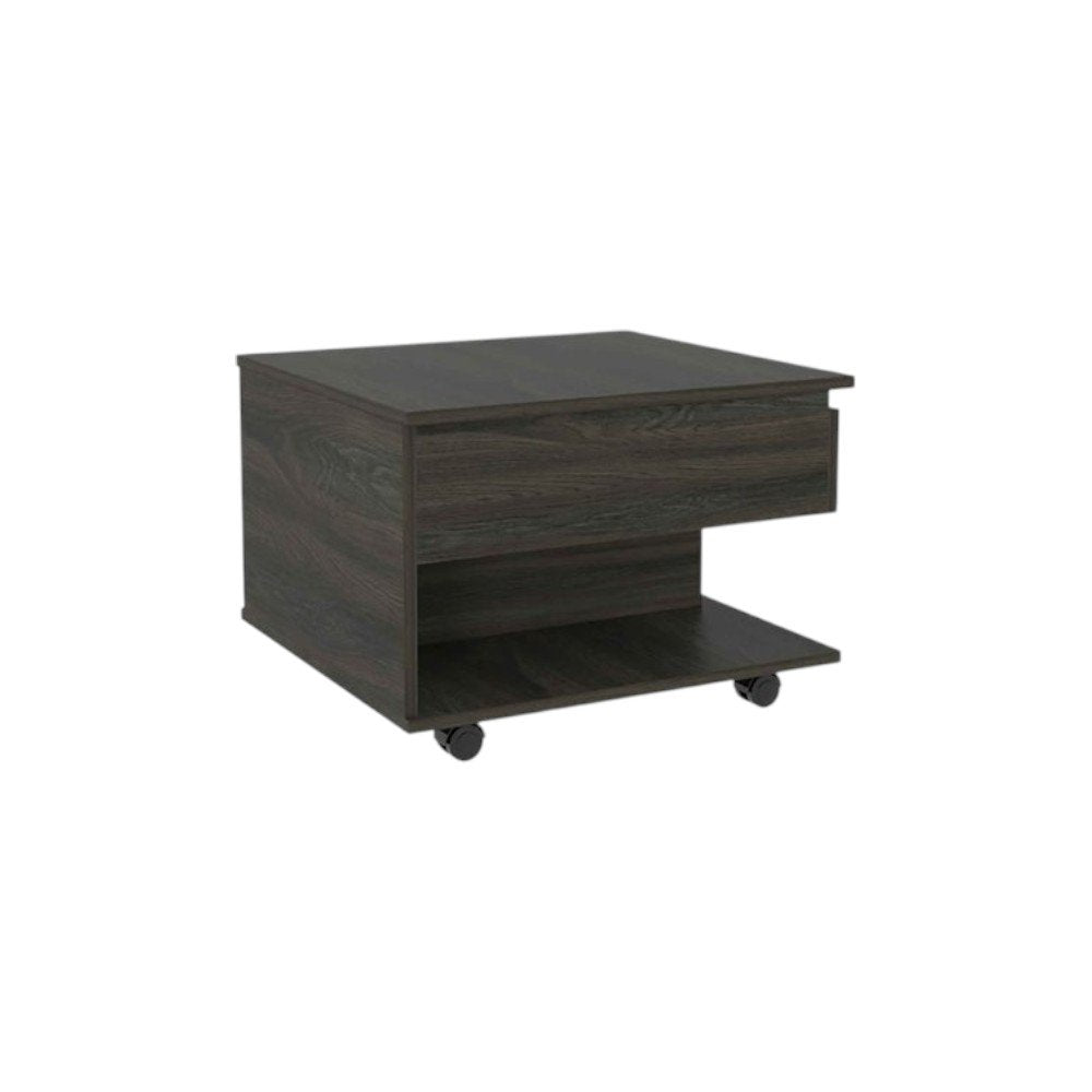 22" Espresso Wood Lift Top Wheel Coffee Table HomeRoots
