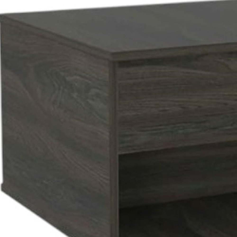 22" Espresso Wood Lift Top Wheel Coffee Table — view 2