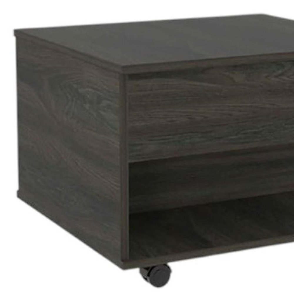 22" Espresso Wood Lift Top Wheel Coffee Table HomeRoots