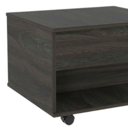 22" Espresso Wood Lift Top Wheel Coffee Table HomeRoots